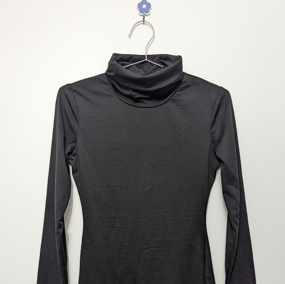 Amazon | Bodycon Fleece Lined Black Turtleneck Dress - Picture 5 of 5